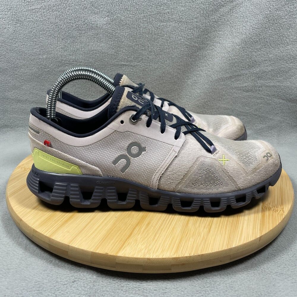 On Cloud X 3 Womens Size 8.5 Orchid Iron Athletic Running Shoes Sneakers